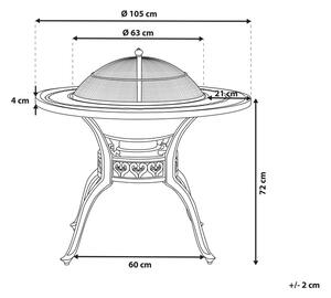 Zahradní stůl MENEF (s grilem) (tmavě hnědá) (pro 4 osoby). 1022679