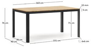 Zahradní stůl noba 160 x 90 cm černý