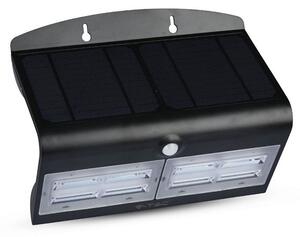 V-TAC Černé LED solární svítidlo 7W s pohybovým čidlem