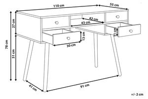 Psací stůl 110x55 cm Lan (bílá). 1035568