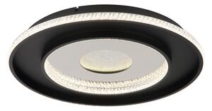 GLOBO 48041D MARSH stropní svítidlo D525mm LED 30W 3737/1362lm 2700-6500K černá, křišťálový efekt, časovač, dálkový ovladač
