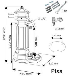PRÉMIOVÝ Sloupek PISA, antická zelená
