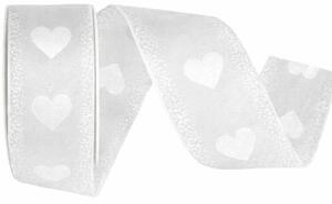 Taftová stuha WHITE PASSION – bílá 40mm x 2m