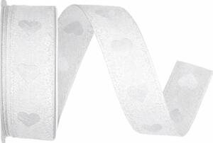 Taftová stuha WHITE PASSION – bílá 25mm x 2m
