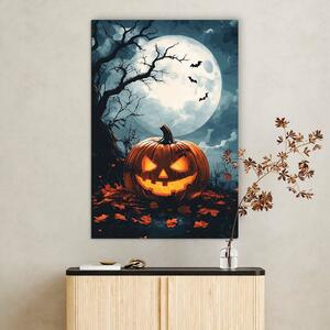DUBLEZ | Dřevěný obraz - Halloweenská dýně | UV tisk, Premium