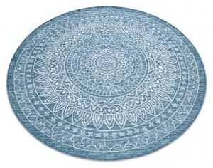 Balta Kulatý koberec SISAL LOFT 21207 modrý / stříbrný / slonová kost Rozměr: průměr 120 cm