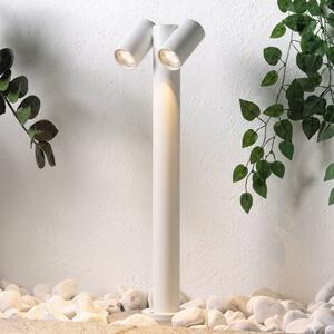 PRIOS Osvětlení cesty Tulimar, 2žárovkové, 60 cm, bílé, IP65, stmívatelný, Bílá / opál, Hliník, Moderní