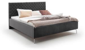 MUZZA Čalouněná postel oliver s úložným prostorem 160 x 200 cm antracitová