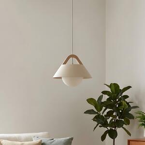 Luminex Závěsné světlo Funda, béžové, Ø 30 cm, 1 žárovka, kov/sklo, stmívatelný, Krémová / jantar, Obývací pokoj / jídelna, kov, Skandinávský