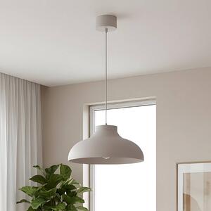 Luminex Závěsné světlo Basca, béžové, kov, Ø 40 cm, E27, stmívatelný, Krémová / jantar, Obývací pokoj / jídelna, kov