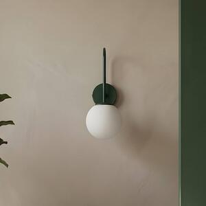 Luminex Nástěnné světlo Cambridge, tmavě zelená, výška 34 cm, kov/sklo E14, stmívatelný, Zelená, Obývací pokoj / jídelna, kov, Moderní, Koule