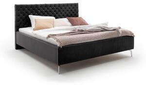 MUZZA Čalouněná postel oliver s úložným prostorem 180 x 200 cm černá
