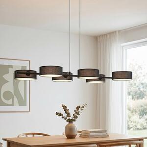 EMIBIG LIGHTING Závěsné světlo DRUMZ, černé, délka 100 cm, 6ramenné, textil, E14, stmívatelný, Černá, Obývací pokoj / jídelna, Textil / tkanina / hedvábí, Moderní