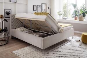 Čalouněná postel oliver s úložným prostorem 180 x 200 cm béžová