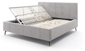 Čalouněná postel zallino s úložným prostorem 160 x 200 světle šedá