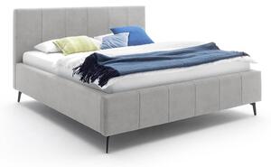 Čalouněná postel zallino s úložným prostorem 160 x 200 světle šedá