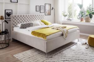 Čalouněná postel oliver s úložným prostorem 160 x 200 cm béžová