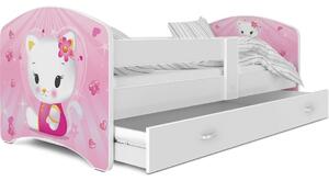 Dětská postel LUCY se šuplíkem - 160x80 cm - HELLO KITTY