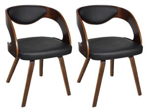 Jídelní židle Minturn - 2 ks - s dřevěným rámem | umělá kůže