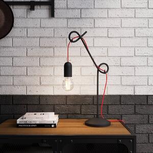 Lucande Jorna stolní lampa černá, kabel červený