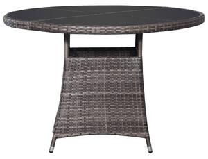 Zahradní stůl - polyratan - šedý | 110x74 cm