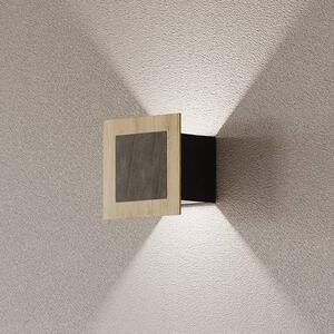 Elobra LED nástěnné světlo Chile S, dub/granit, výška 15 cm, stmívatelné, stmívatelný, Světlé dřevo, Obývací pokoj / jídelna, Dřevo, Moderní