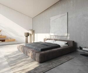 DELIFE Čalouněná postel Espazio 180x200 cm mikrovlákno taupe vintage s úložným prostorem