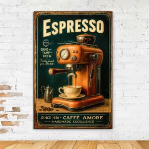 DUBLEZ | Vintage dřevěný obraz - Espresso | UV tisk, Premium