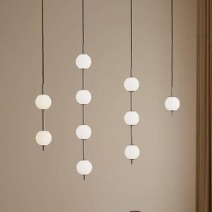 UMAGE Závěsné světlo LED Audrey, ocelová barva, 3 svítidla, Ø 12 cm, stmívatelný, Hliník / šedá / zinek, Obývací pokoj / jídelna, kov, Design, Koule