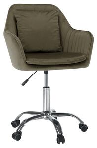 KONDELA Kancelářské křeslo, šedohnědá Taupe Velvet látka/chrom, KLIAN