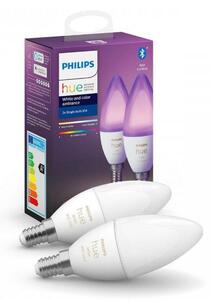 PHILIPS HUE Hue White and Color Ambiance Bluetooth LED žárovka E14 set 2ks 8719514356719 2x4W 2x470lm 2000-6500K RGB