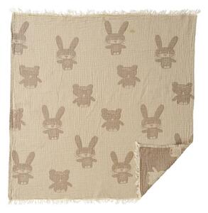 Bavlněná dětská deka Bunny Bear beige 75x90, Klippan Švédsko Béžová