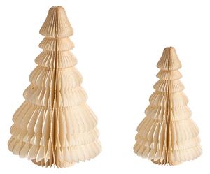 Sada 2 sošek SKJOMA 15/20 cm Vánoční stromek Béžová