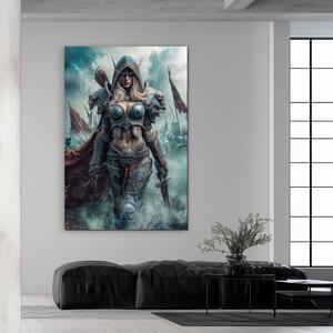 DUBLEZ | Dřevěný obraz z hry WoW - Bojovnice Sylvanas | UV tisk, Premium