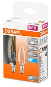 OSRAM Classic B LED žárovka E14 4W 4.000K čirá 2ks
