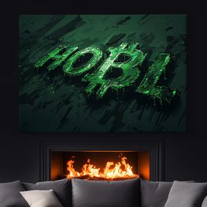 Obraz na plátně - Bitcoin HOBL HODL zelené FeelHappy.cz Velikost obrazu: 40 x 30 cm