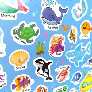 Znovupoužitelné samolepky pro děti Ocean Animals