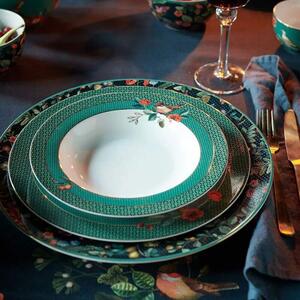 Pip Studio Winter Wonderland hluboký talíř ∅21,5cm, zelený (talíř z tenkostěnného porcelánu)