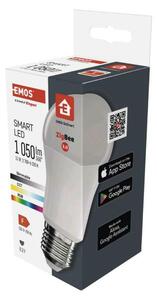 EMOS Chytrá LED žárovka GoSmart A60 / E27 / 11 W (75 W) / 1 050 lm / RGB / stmívatelná / Zigbee ZQZ515R