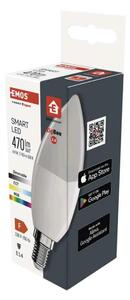 EMOS Chytrá LED žárovka GoSmart svíčka / E14 / 4,8 W (40 W) / 470lm / RGB / stmívatelná /Zigbee ZQZ322R