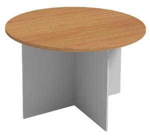 Jednací stůl s kulatou deskou PRIMO GRAY, průměr 120 cm, šedá/buk