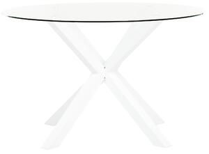 Zahradní jídelní stůl MALETTO 120 cm 120 cm Sklo Bílá