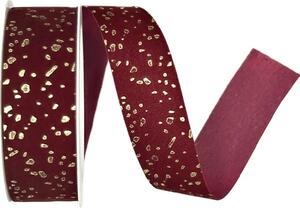 Vánoční stuha VELUTTO STARDUST sametová bordó 25mm x 2m(14,-Kč/m)