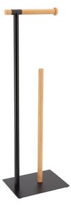 Stojan na toaletní papír Black Bamboo, černá/s dřevěnými prvky