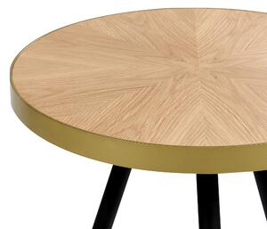 Odkládací stolek světlé dřevo/zlatá RAMONA