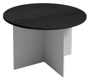 Jednací stůl s kulatou deskou PRIMO GRAY, průměr 120 cm, šedá/wenge