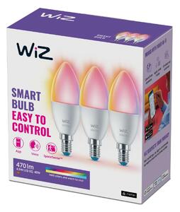 WiZ SET 3x LED žárovka E14 C37 4,9W 470lm 2200-6500K RGB IP20, stmívatelná