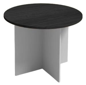 Jednací stůl s kulatou deskou PRIMO GRAY, průměr 1000 mm, šedá/wenge