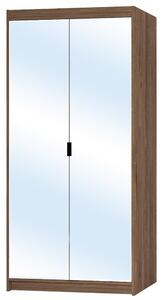 Šatní skříň ELENA 2D + zrcadla | 89,7 cm | dub lefkas