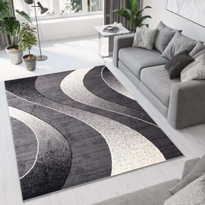 Chemex Moderní koberec Tap - vlnky 5 - tmavě šedý/bílý Rozměr koberce: 120x170 cm